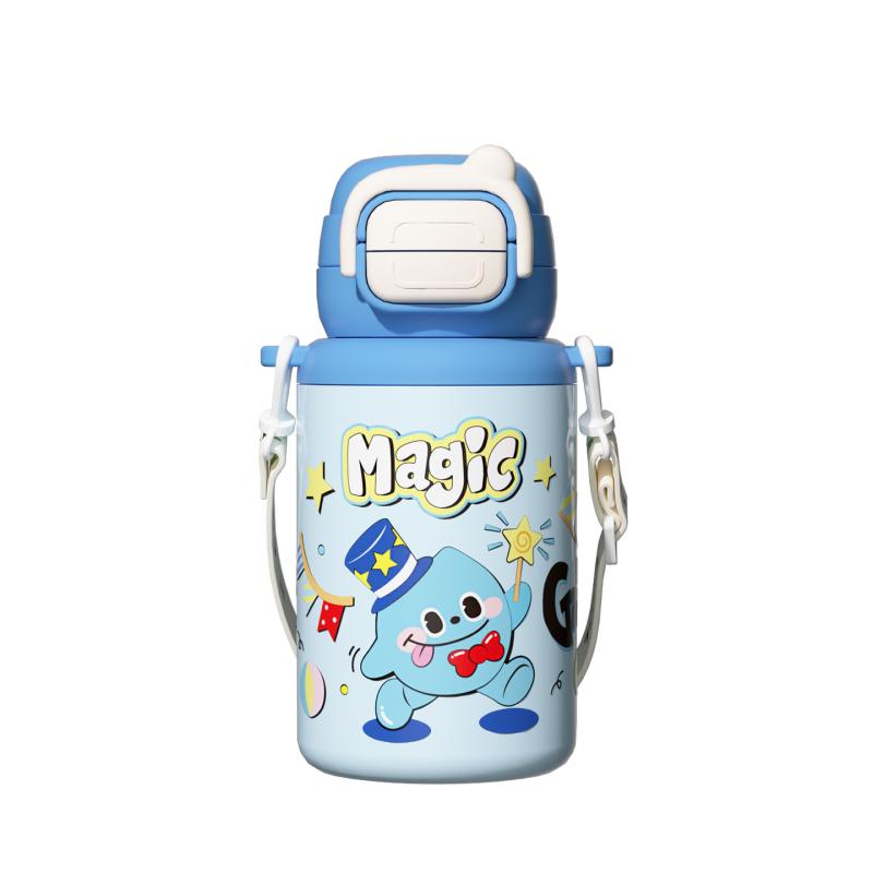 水筒 キッズ 子供用 ストロー付き 316ステンレス鋼 保温 保冷 マグボトル 携帯用 かわいい おしゃれ 大容量 500ml