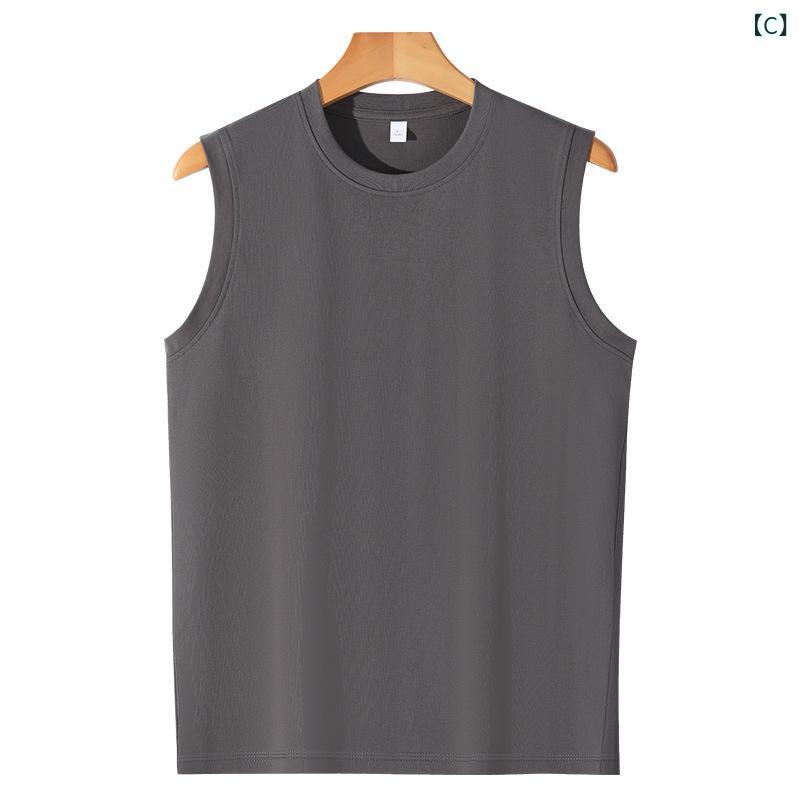 Tシャツ メンズ タンクトップ ノースリーブ 無地 コットン 運動 スポーツ トレーニング ランニング ジム 普段使い ルームウェア 黒 白 灰色