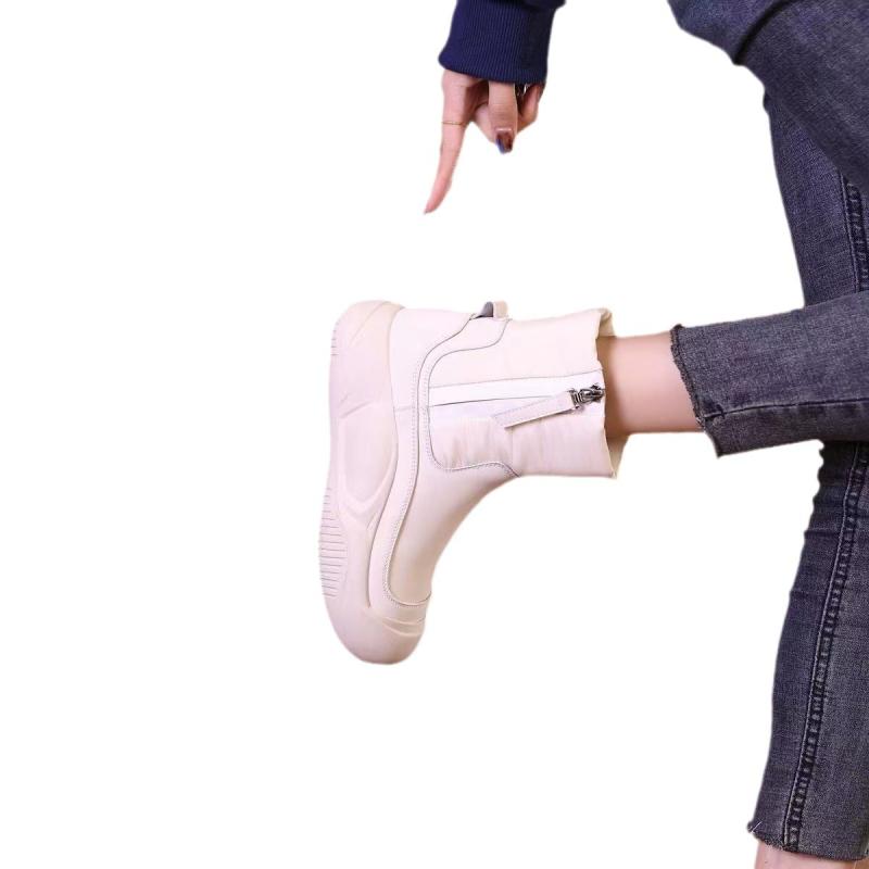 スノーブーツ レディース 女性用 防寒ブーツ 暖か ショートブーツ フラットソール ラウンドトゥ サイドジップ 滑り止め カジュアル 秋冬 黒 ブラック 白 ホワイト グレー