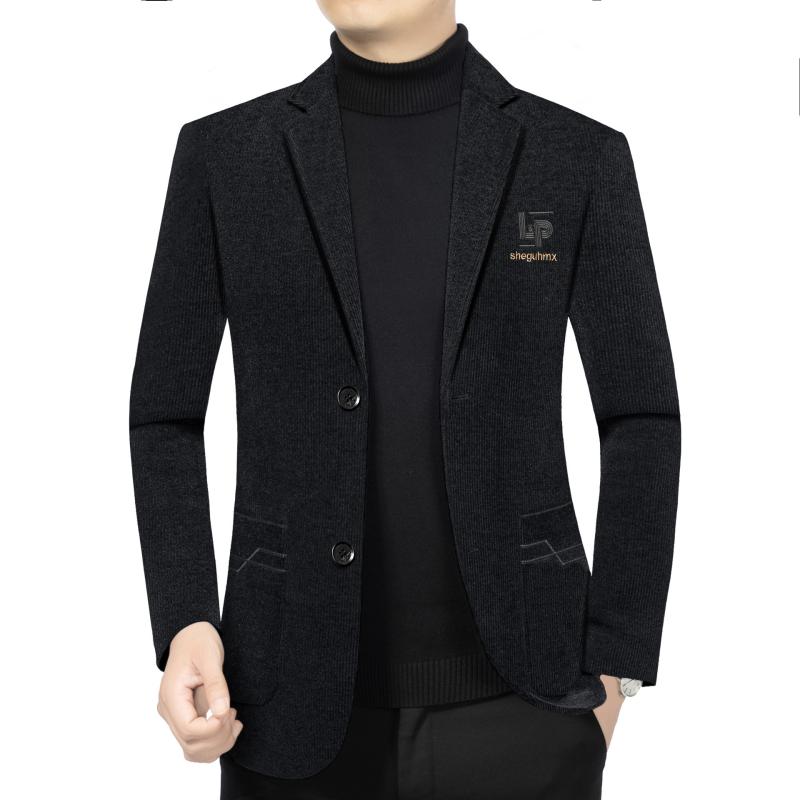 メンズ テーラードジャケット 男性用 秋冬 スリムフィット ウール混紡 ビジネス カジュアル 耐摩耗性 無地 グレー ブラック ブラウン系