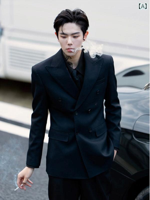 ジャケット メンズ テーラードジャケット 黒 無地 春秋 ポリエステル 洗える ウォッシャブル ビジネス オフィス カジュアル