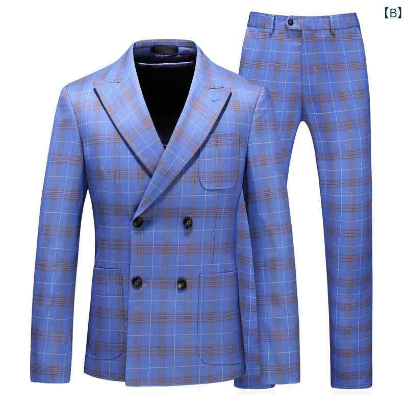 スーツ 男性用 秋物 ビジネススーツ 3点セット ダブルブレスト スリムフィット フォーマル 結婚式 二次会 パーティー