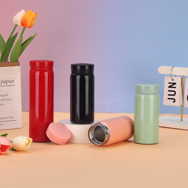 水筒 レディース メンズ 子供 マカロンカラー ミニ ステンレス 保温 保冷 携帯用 ポケット 学生 ギフト..