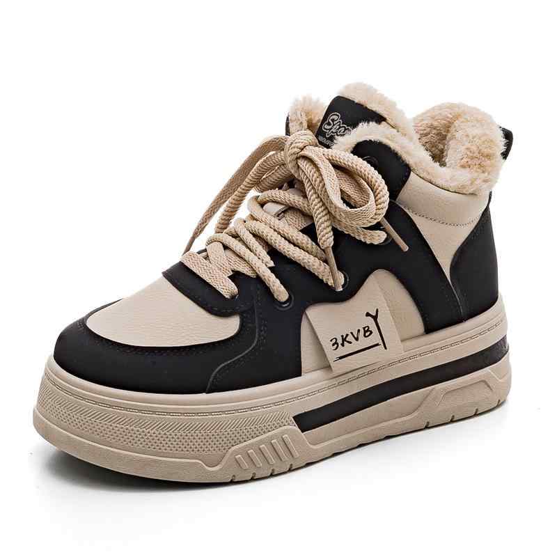 靴 レディース スノーブーツ 高帮 厚底 暖かい 防寒 冬用 綿靴 カジュアル 婦人靴 シューズ 黒 カーキ