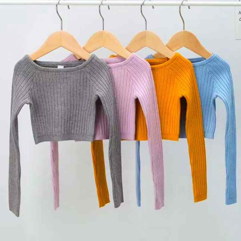 ニット 子供用 大人用 ダンスウェア レッスン着 トップス グレー ブルー 無地 長袖 ウォームアップウェ..