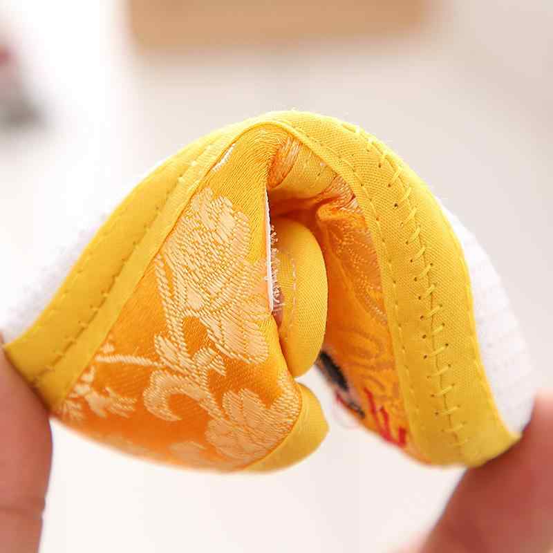 ベビーシューズ 春秋 赤ちゃん 虎 高筒 滑り止め コットン マジックテープ 12-36ヶ月 レッド イエロー(4.0)