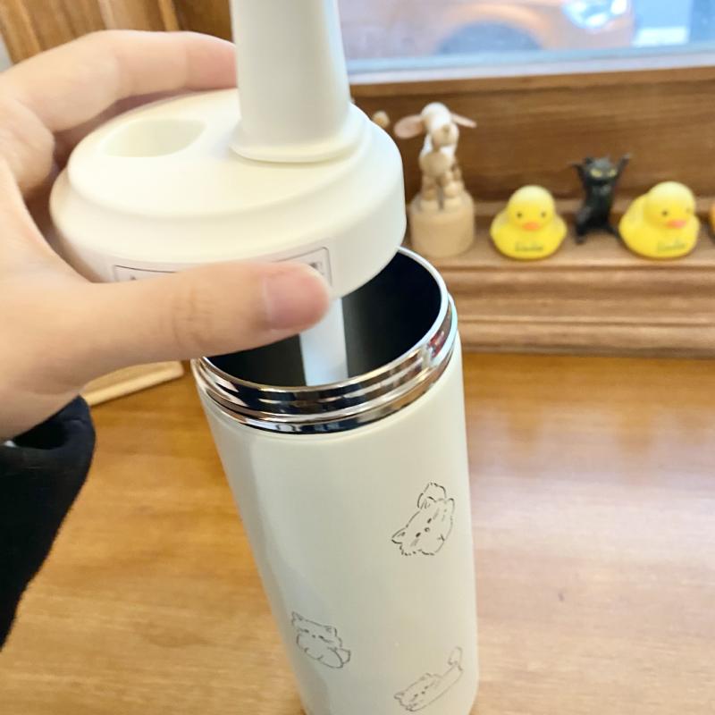 水筒 レディース かわいい 山雀風 ステンレス 保温 保冷 720ML 萌猫 兔兔 ビション