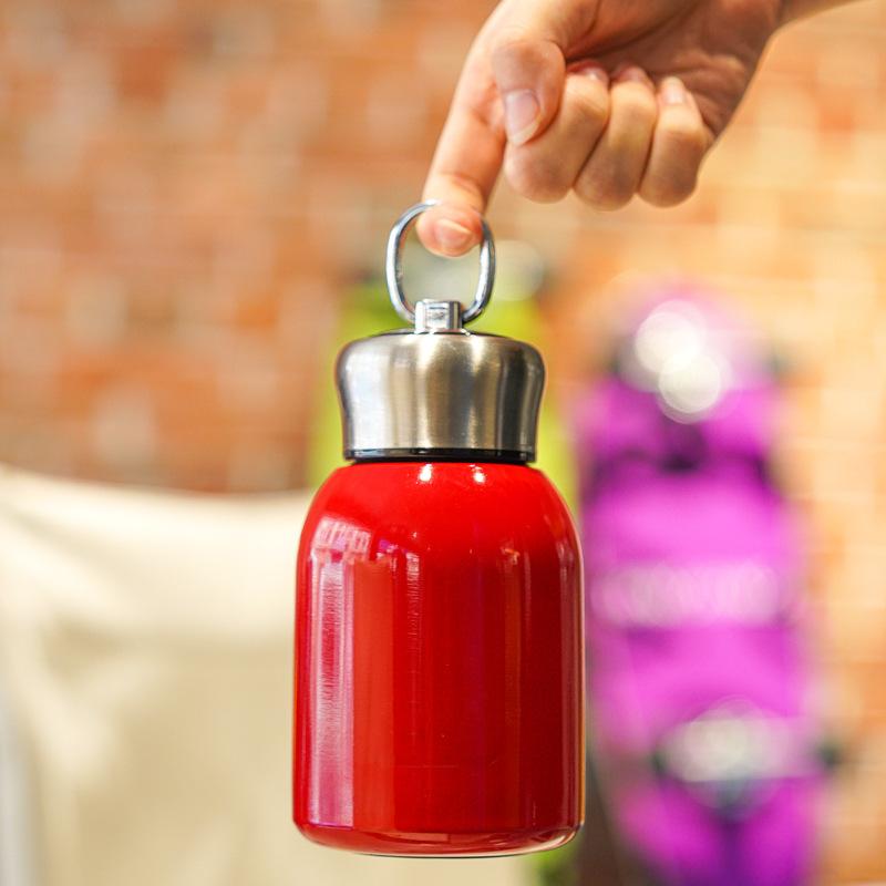 水筒 ステンレス製 保温保冷 ミニ水筒 304素材 携帯用 スポーツ アウトドア 男女兼用 オレンジ ブラッ..