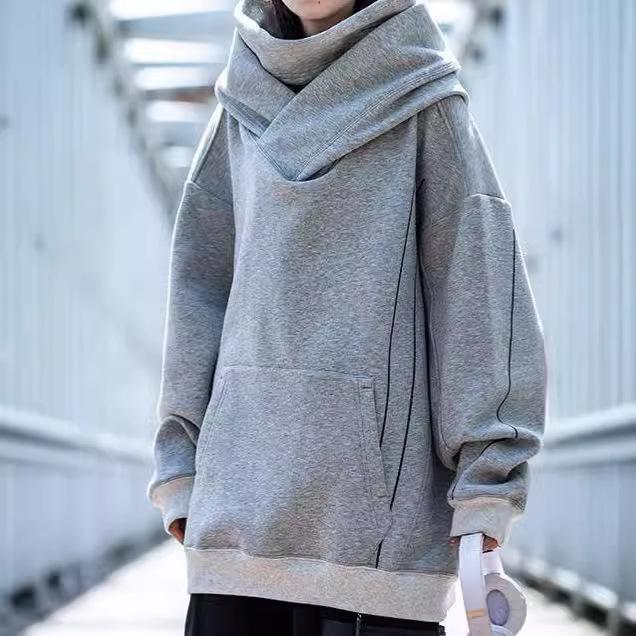 パーカー メンズ 秋冬 高襟 スウェット トレーナー フード付き プルオーバー 厚手 リブ裾 無地 ポリエステル 普段使い デイリーユース 部屋着 ルームウェア ブラウン グレー ブラック