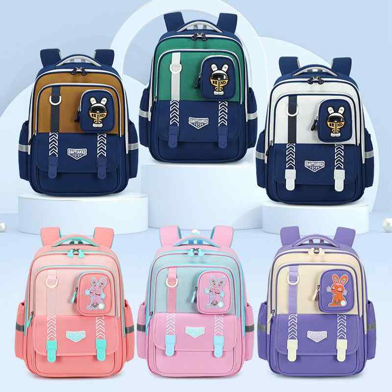 Bags, School Rucksacks - リュックサック キッズ 子供用 小学生 3-6年生 大容量 通学 遠足 旅行 防水 撥水 摩耗性 ポリエステル製 肩への負担軽減 パープル ピンク レッド オレンジ グレー グリーン