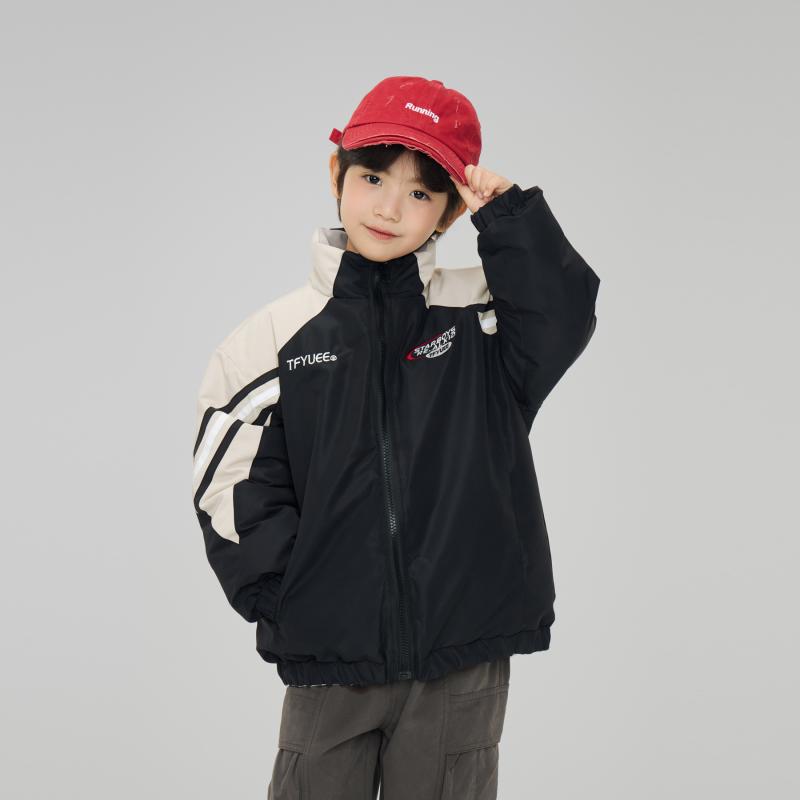 子供服 アウター 冬季 子供 刺繡 厚手 ジャケット 防寒着 ダウンジャケット 男の子 リバーシブル