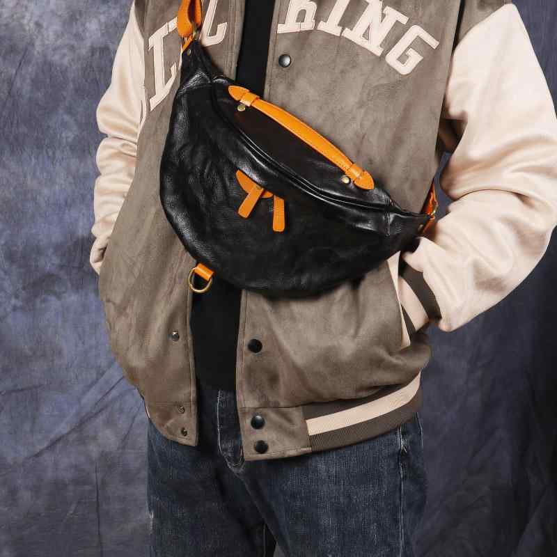 メンズ ボディバッグ 男性用 本革 ショルダーバッグ 斜めがけ 鞄 牛革 レザー レトロ クラシック 耐摩耗 ブラック ダークブラウン 普段使い