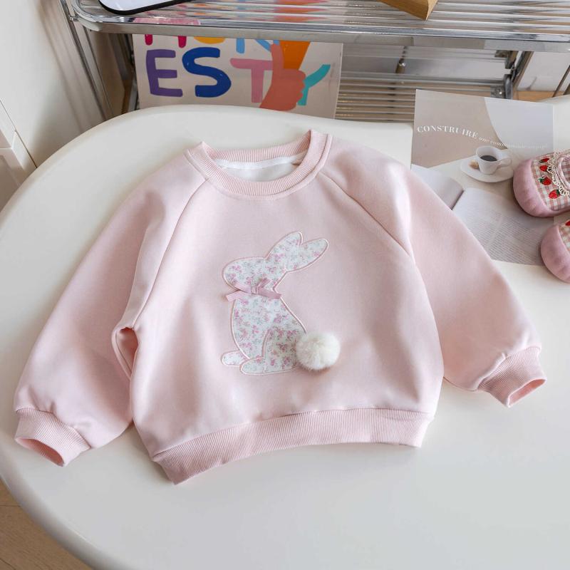 Other - 子供用スウェットシャツ 女の子 春秋 プリンセス 長袖トップス カットソー ベビー服 幼児 綿100% かわいい ピンク系 オフホワイト 80 90 100 110 120 130