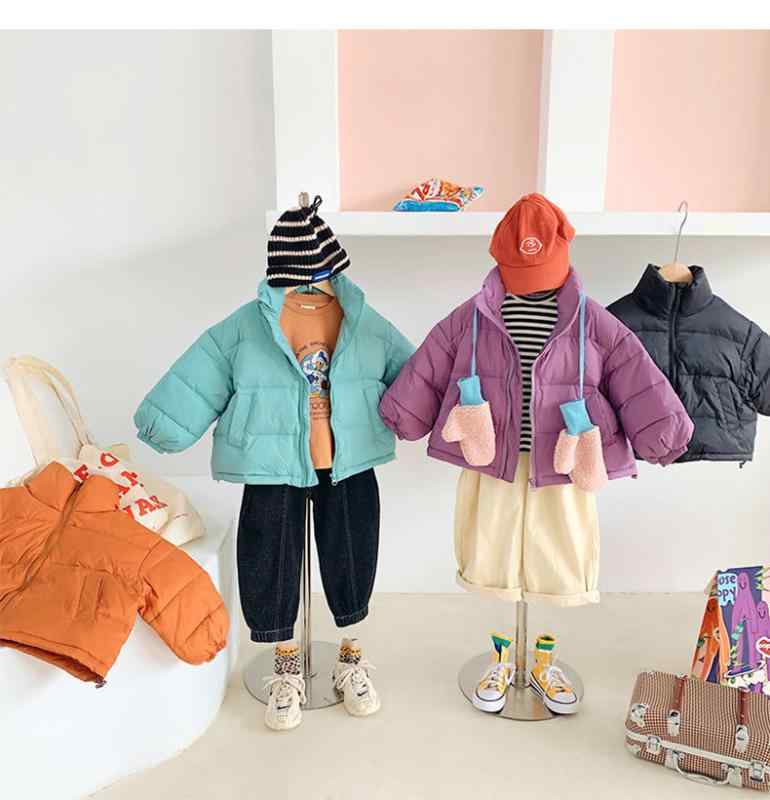 子供服 ダウンジャケット 男の子 女の子 韓国風 ダウンコート 厚手 短め丈 アウター 加州オレンジ 100 ..