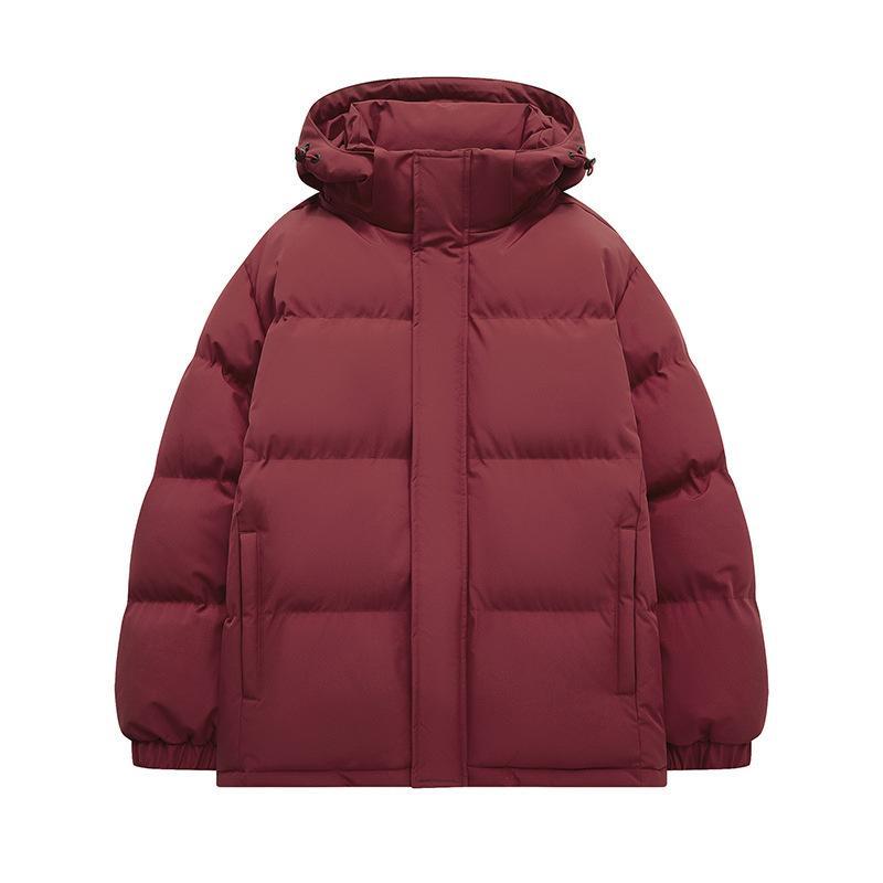Other - 綿入りジャケット メンズ 男性用 フード付き 中綿入り 厚手 防寒 宽松 トップス アウター 黒 アイボリー グレー 黄緑 中国レッド 月光ブルー ローズピンク 秋冬