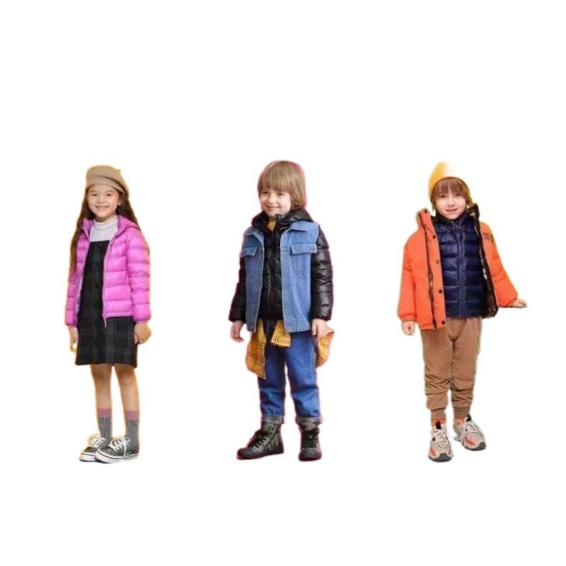Blousons, Jumpers - 子供服 キッズ ダウンジャケット セットアップ 男の子 女の子 ショート丈 ライトダウン 冬 アウター ピンク ブラック オレンジ ネイビー レッド ブルー グリーン
