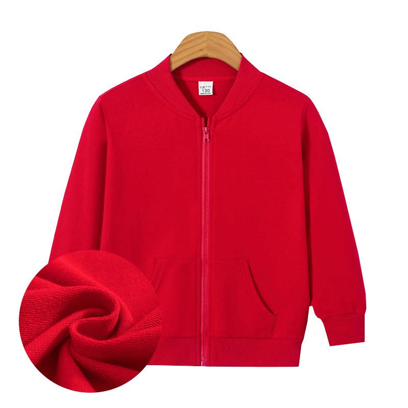 子供服 アウター 男女兼用 運動着 スウェット ジップアップ カーディガン 野球服 無地 韓国風 丸首 春秋 ピンク レッド グレー ブラック 90cm 100cm 110cm 120cm 130cm 140cm 150cm 160cm 170cm