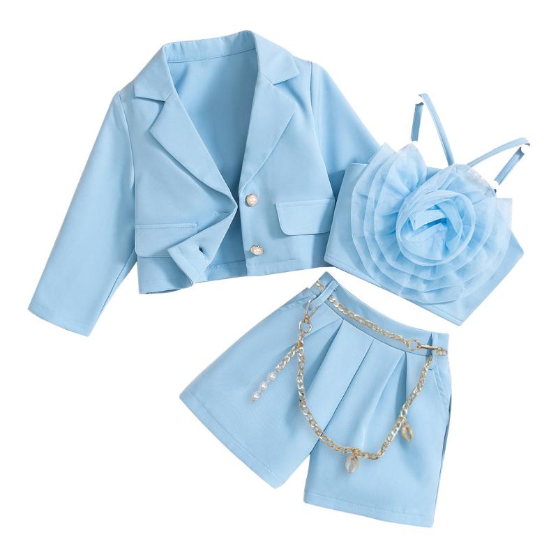 子供用スーツ 女の子 秋冬 長袖 花柄 チュール ビスチェ ショートパンツ セットアップ フォーマル 普段..