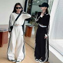 子供用セットアップ パンツセット 春秋 女の子 大 детская トレーニングウェア 上下セット ルームウェア 綿 普段着 長袖トップス ロングパンツ 白 黒