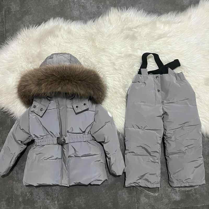 子供用ダウンジャケット セットアップ 男の子 女の子 白ダックダウン 中綿入りアウター フード付きコート パンツ 90cm 100cm 110cm 120cm ...