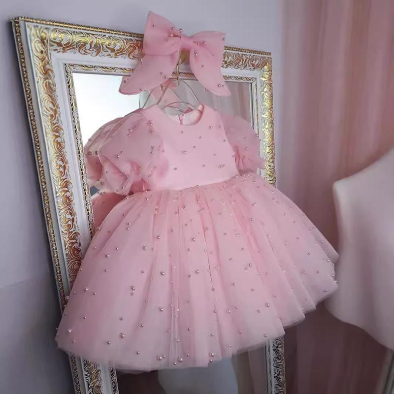 子供用フォーマルドレス ガールズ 半袖 ピアノ発表会 演奏会 誕生日 花童 プリンセス スカート チュール ピンク系 80cm 90cm 100cm 110cm 120cm 130cm 140cm 150cm 160cm