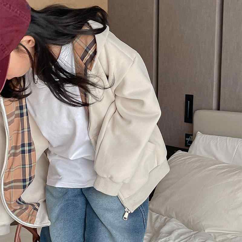 子供服 パーカー ガールズ 裏起毛 アウター 秋冬 チェック柄 カジュアル カーディガン トップス 110cm 120cm 130cm 140cm 150cm ...