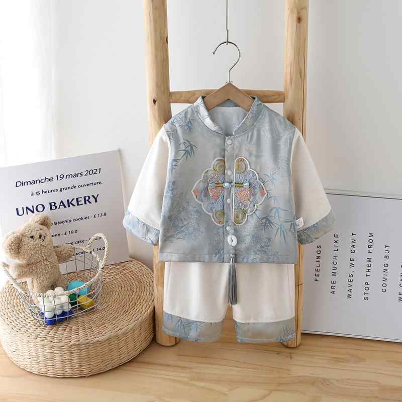 子供用漢服 セットアップ 秋冬物 ベビー服 中国風 唐装 誕生日 1歳祝い 2点セット 長ズボン