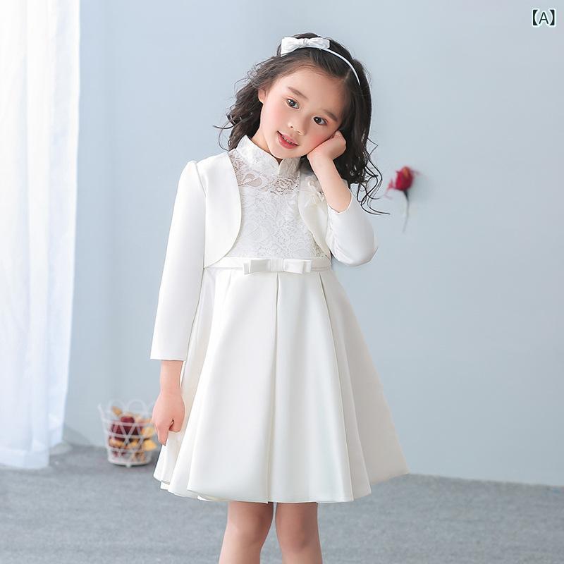 子供用フォーマルショール キッズ長袖ボレロ 女の子 花柄 結婚式 発表会 お呼ばれ かわいい プリンセススタイル アウター 90 100 110 120 130 140 150 160cm 白 ピンク 赤 紫 黒 紺 シャンパン色 3