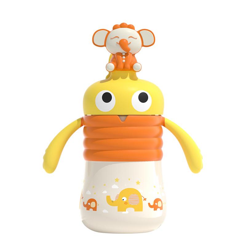 水筒 キッズ ベビー 316ステンレス ストロー付き マグ 直飲み 保温 保冷 300ml かわいい 牛乳瓶型 子供..