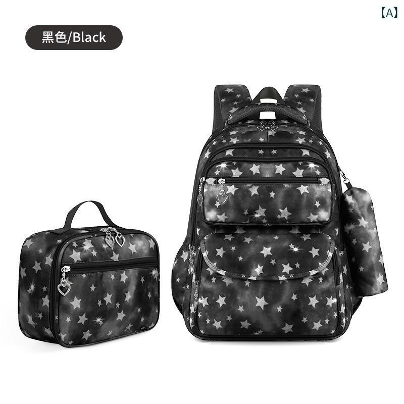 リュック キッズ 女の子 小学校 1 3 6年生 防水 軽量 通学 遠足 かわいい マカロンカラー 幾何学模様 ブラック ピンク ブルー パープル