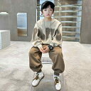 子供用セットアップ 男児 上下セット スウェット トレーナー ロングパンツ 2点セット 春秋 中大童 8歳以上 普段着 部屋着 ポリエステル カートゥーン柄 ブ...