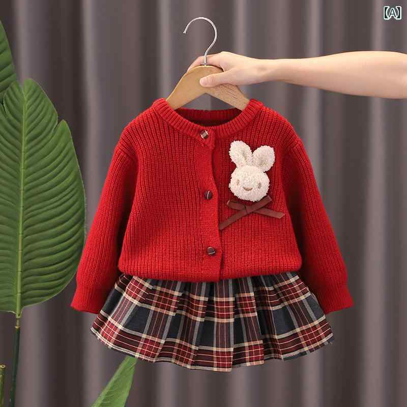 子供服 ニット セットアップ 女の子 チュールスカート 2点セット 秋冬 長袖 カーデ...