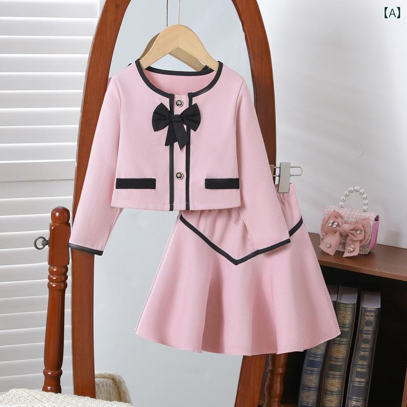 子供用セットアップ 女の子用 ツーピース ジャケット スカート 秋冬 かわいい 100c...