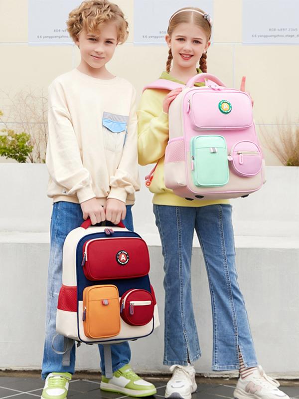 楽天シャドーテールリュックサック キッズ 子供 小学生 男の子 女の子 通学 遠足 塾 1年生 2年生 3年生 4年生 5年生 6年生 撥水 幾何学模様 かわいい グリーン ピンク レッド