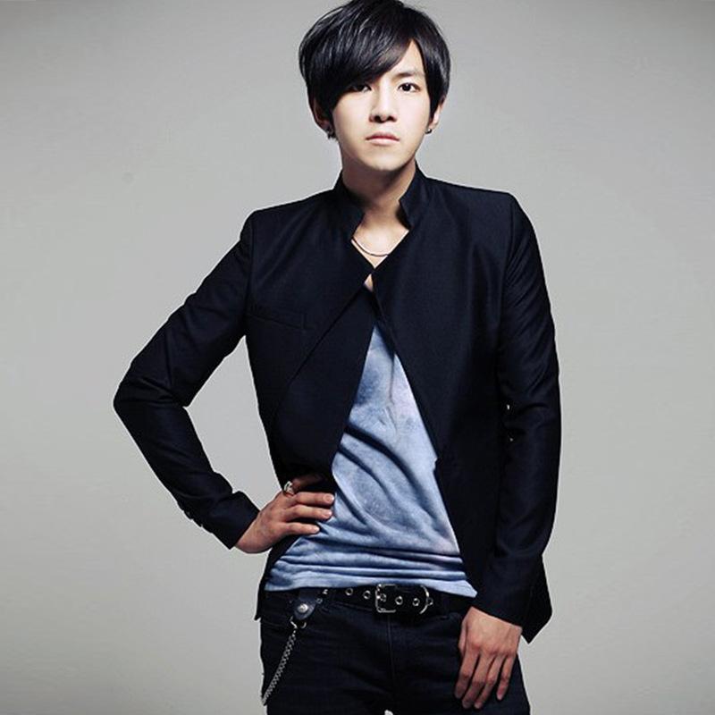 メンズ カジュアルスーツ テーラードジャケット 修身 無地 コットン混紡 ブラック グレー XS S M L XL XXL XXXL