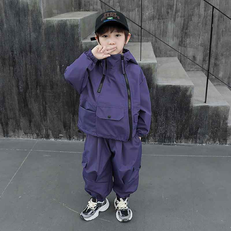 キッズ セットアップ 子供服 春秋 ブルゾン &amp; パンツ 上下セット 男の子 ボーイズ 長袖 ワークスタ..