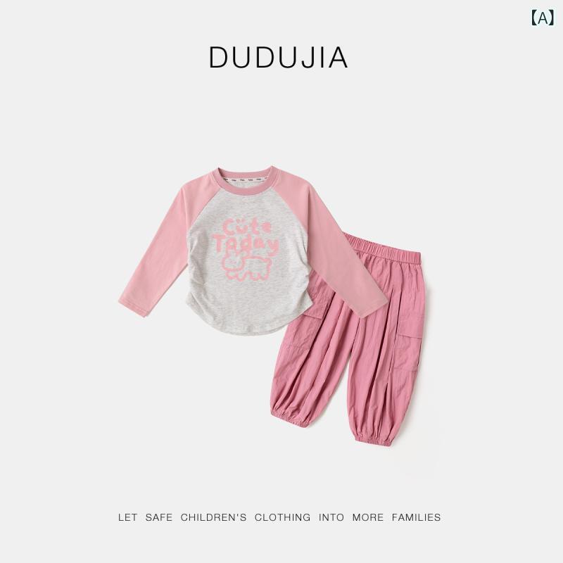 Tシャツ キッズ 女の子 パンツセット 韓国風 子供服 上下セット 春秋 女児 ベビー ...