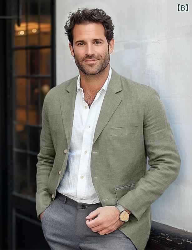 ジャケット メンズ 麻混 テーラードジャケット 春秋 カジュアル スリムフィット 綿麻 無地 ポケット付き 米白 緑 紺色 コーヒー色