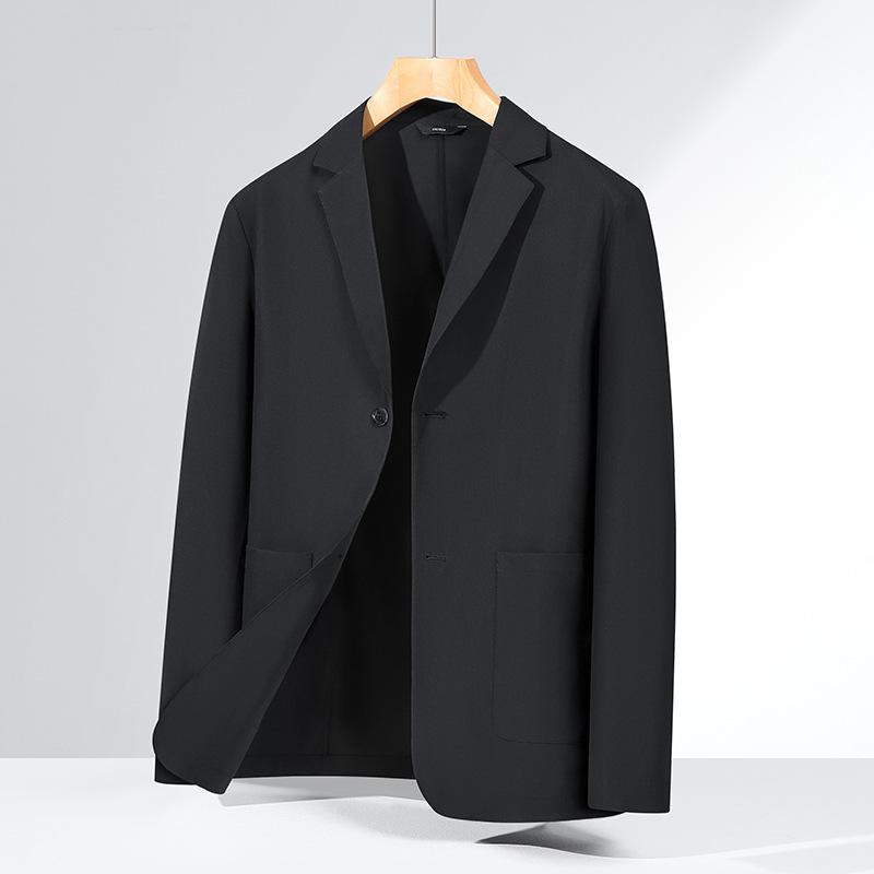 ジャケット メンズ 接触冷感 薄手 ポリエステル テーラードジャケット サマージャケット カジュアル 無地 スリムフィット 長袖 ブラック グレー グリーン ネイビー