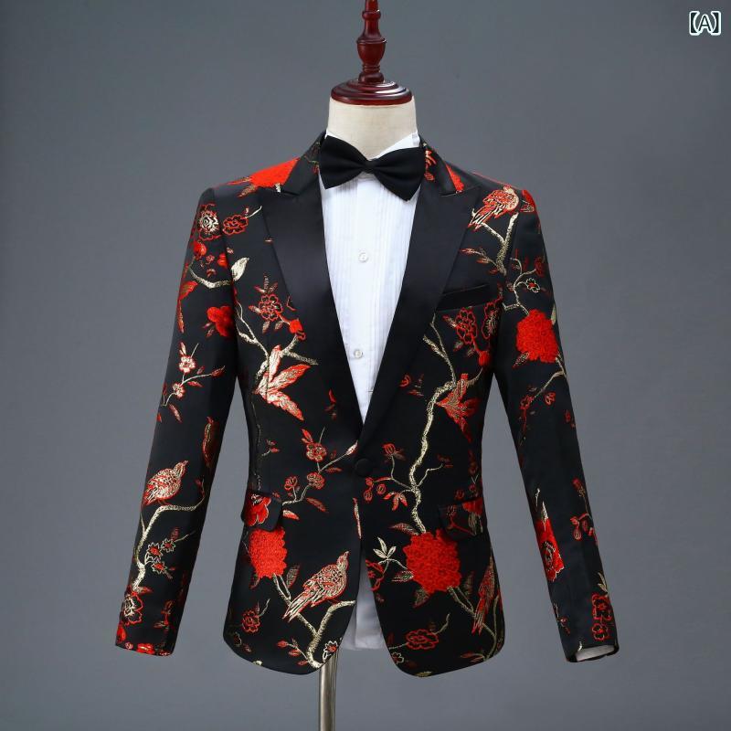 スーツ 男性用 フォーマル 衣装 上下セット 舞台 演出 服 歌手 司会者 礼服 合唱 春秋 レッド イエロー ゴールド ブルー グリーン