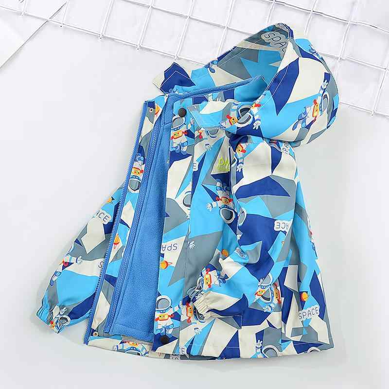 キッズ アウター 子供用 防風ジャケット 取り外し可能 フリース裏地 ジャケット 春秋 サイズ 男の子 ボーイズ 撥水 伸縮性 ポリエステル ブルー イエロー