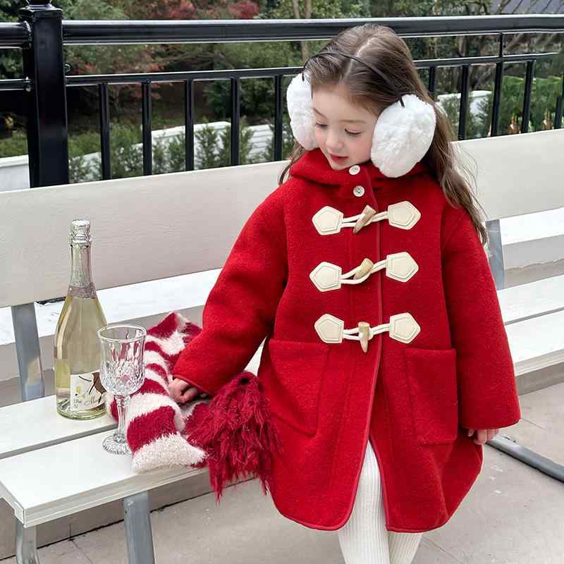 コート キッズ 女の子 韓国風 中綿 厚手 フード付き 子供服 アウター 冬 普段着 かわいい 90 100 110 120 130 140 150 160 レッド ブルー