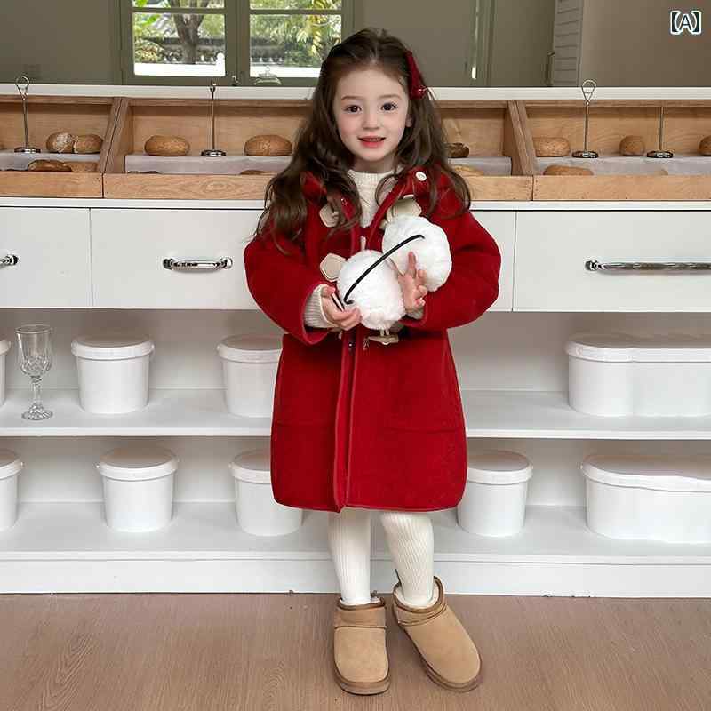 Abrigo Niños Niñas Estilo Coreano Acolchado Capucha Gruesa Ropa Infantil Ropa Exterior Ropa Regular de Invierno Lindo 90 100 110 120 130 140 150 160 Rojo Azul — vista 2