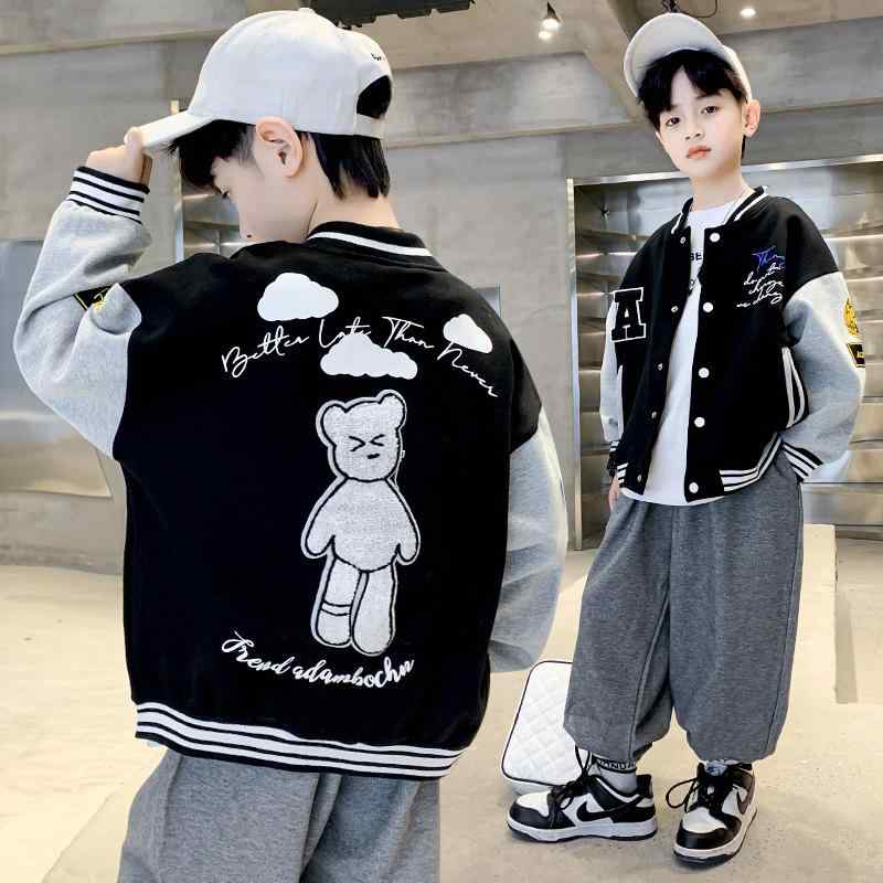 子供服 アウター ジャケット キッズ 男の子 秋服 長袖 コットン 120cm 130cm 140cm 150cm 160cm 170cm グリーン ブラック