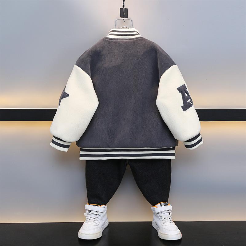 子供服 男の子 アウター 長袖 裏起毛 Vネック カーディガン 柔らかい あったか 野球 秋冬 90 100 110 120 130 140 150cm