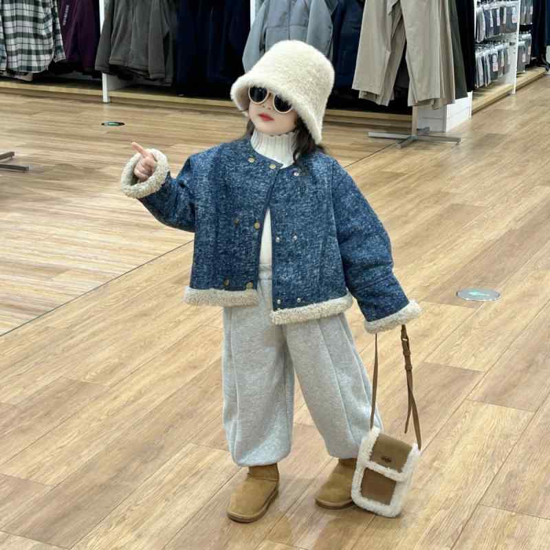 子供服 アウター ジャケット 秋冬 韓国風 男女兼用 ボア デニム 厚手 トップス かわいい おしゃれ 普段着 短め丈 90cm 100cm 110cm 120cm 130cm 140cm