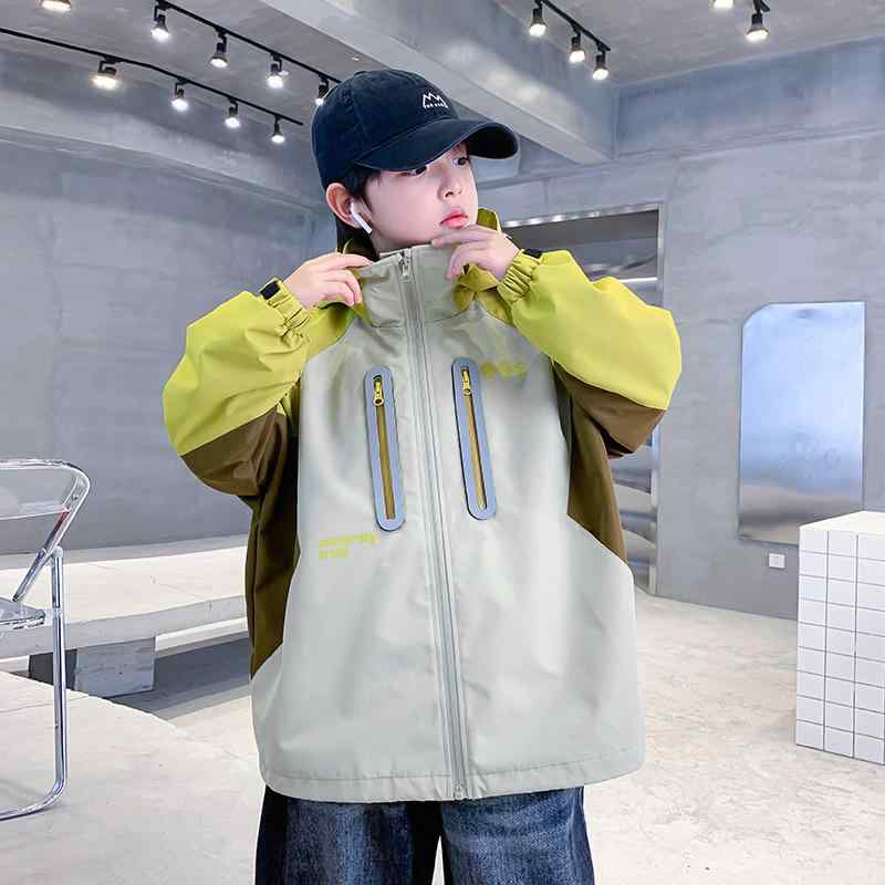 キッズ アウター 子供 男の子 春秋 スポーツ ウインドブレーカー ジャケット 長袖 トップス 110 120 13..