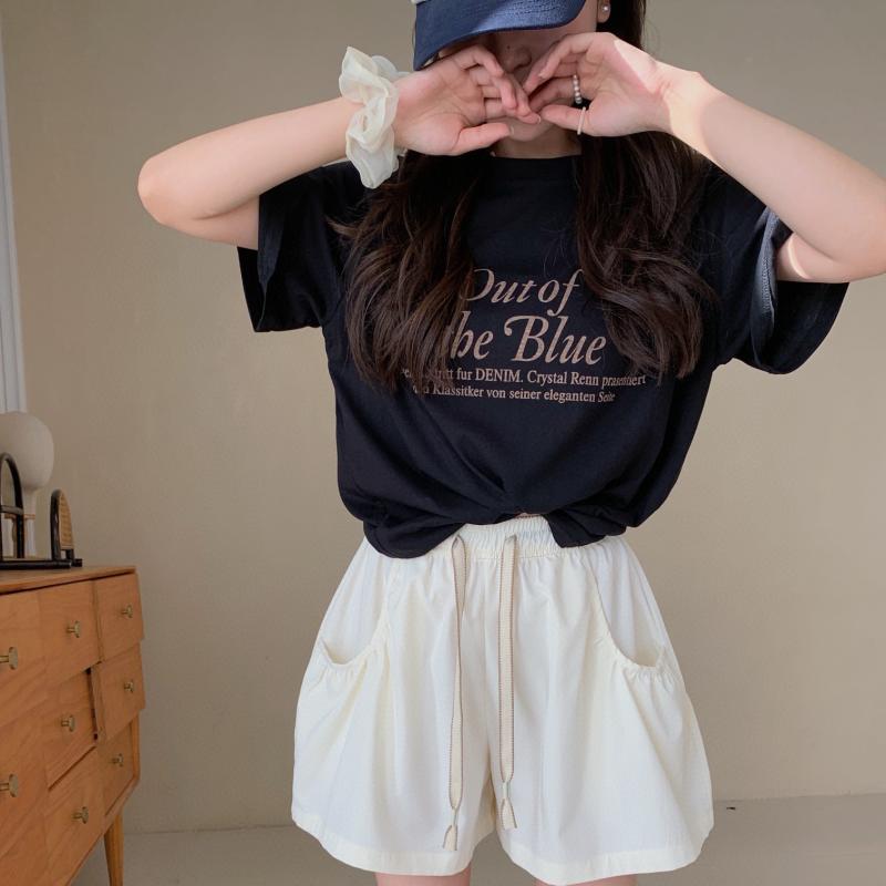 ショートパンツ レディース 高腰 ギャザー ポケット ゆったり 短パン ホットパンツ...