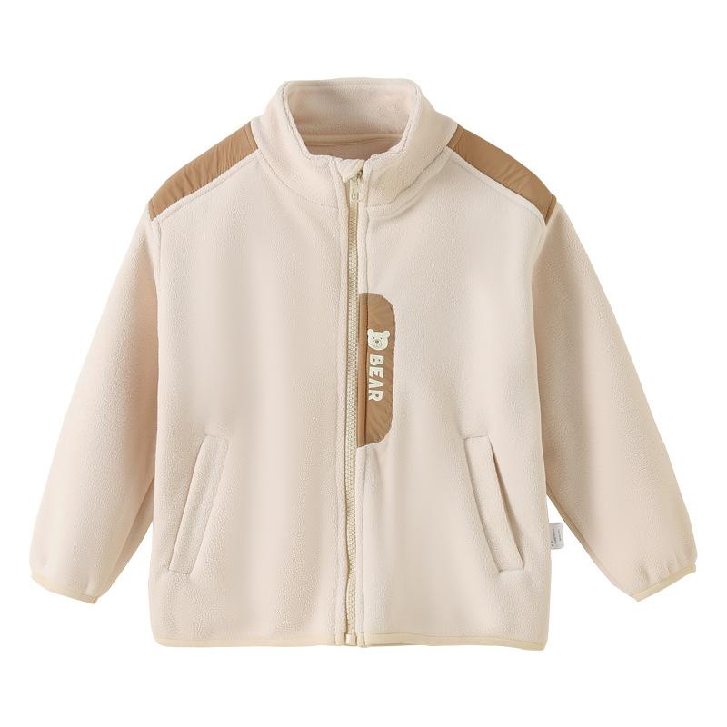 子供服 アウター キッズ 男女兼用 フリース ジャケット 立襟 上着 秋冬 防寒着 100cm 110cm 120cm 130c..