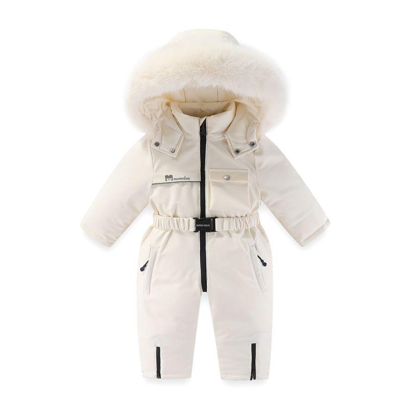 キッズ アウター 子供用 スキーウェア ジャンプスーツ カバーオール 厚手 防寒着 ポリエステル 秋冬 ホ..